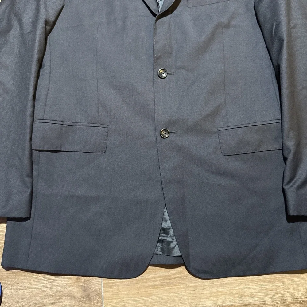 Ermenegildo Zegna Blazer Traveller Wool Silk Jacket Mens US 38R Black Italy Made